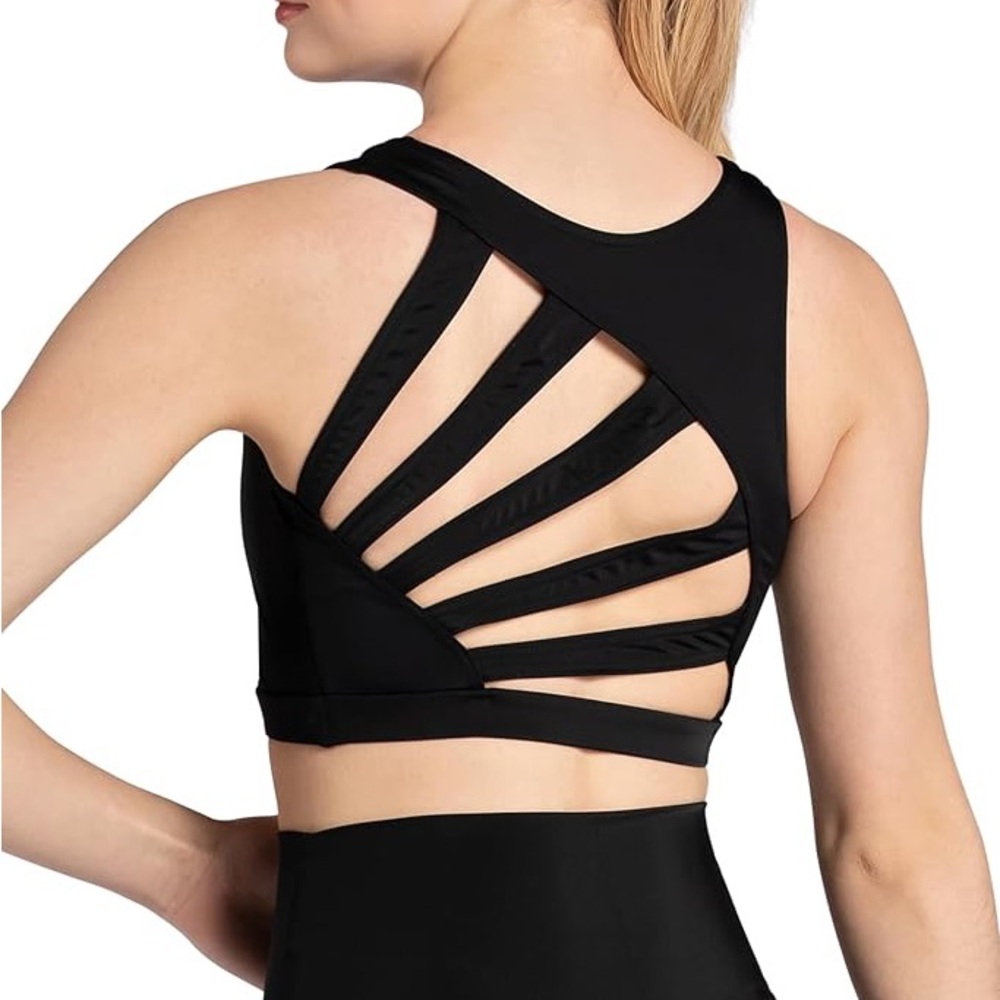 Balera Asymmetrical Ladder Black dance top